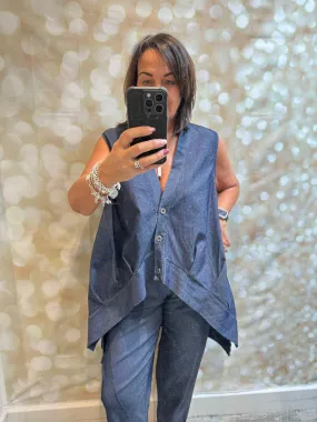 Dark Denim Waistcoat