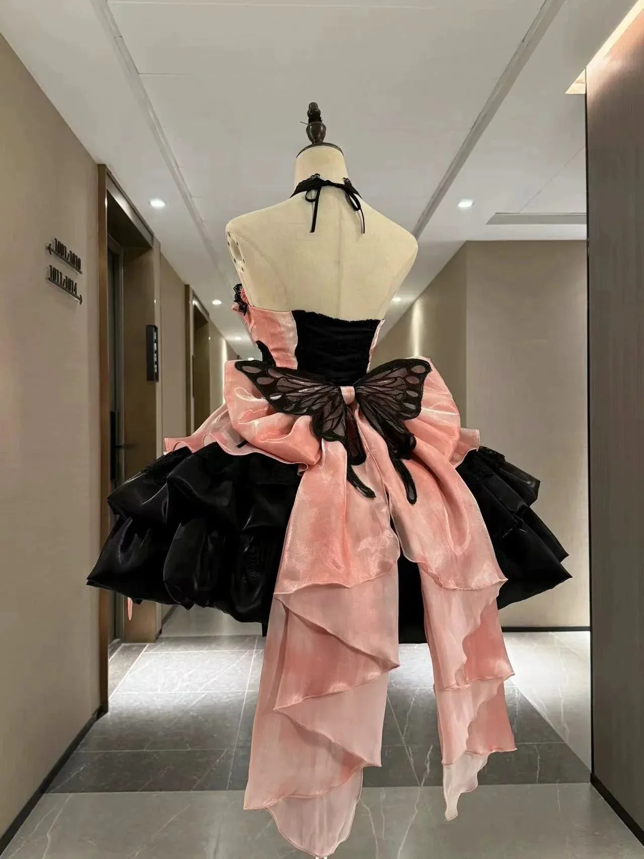 Dress Black Suspender Halter Lolita Neck Princess Pure Pink Style