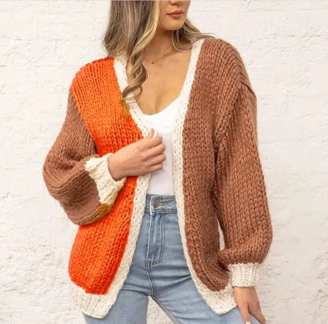 DressBetty - Women Autumn New Hollow Pullover Knit Long Sleeve Top Knitted Sweater Cardigan Coat Damen Pullover Cardigan