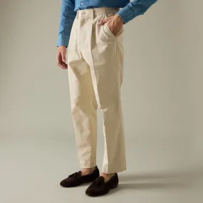 DYED TWILL TROUSERS - BEIGE