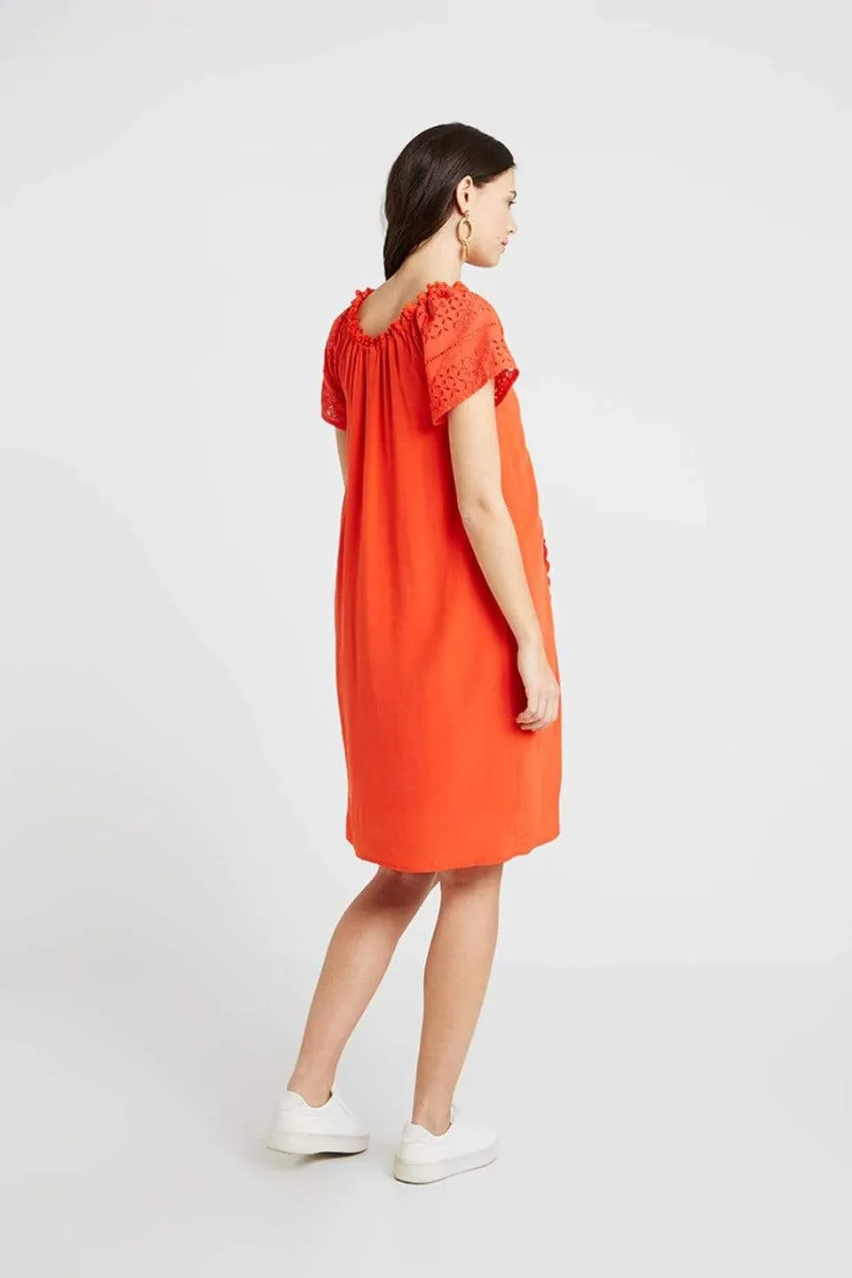 Eliana Nursing Dress Tangerine