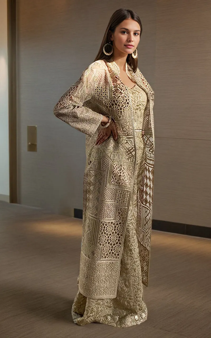 Embroidered Jacket With Blouse