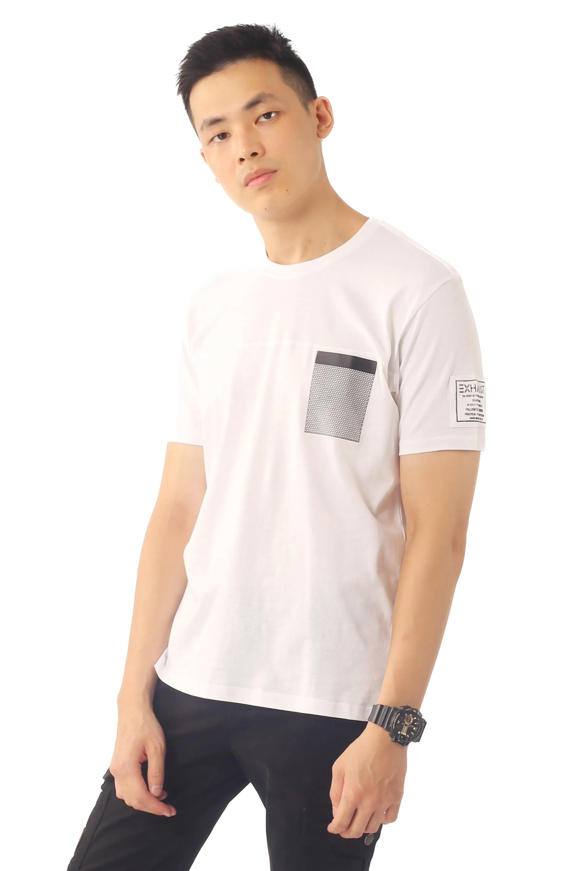 EXHAUST ROUND NECK T SHIRT [FREE CUT] 1614