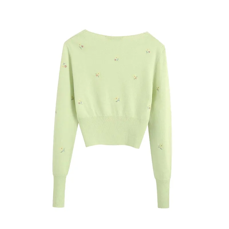 FLORAL EMBROIDERY CARDIGAN