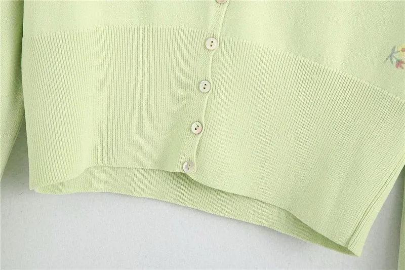 FLORAL EMBROIDERY CARDIGAN