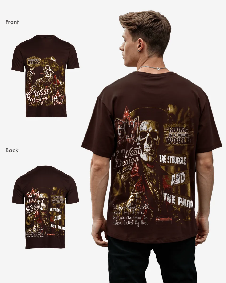 G West Being Enlightened Acid Wash Premium Oversized Tee