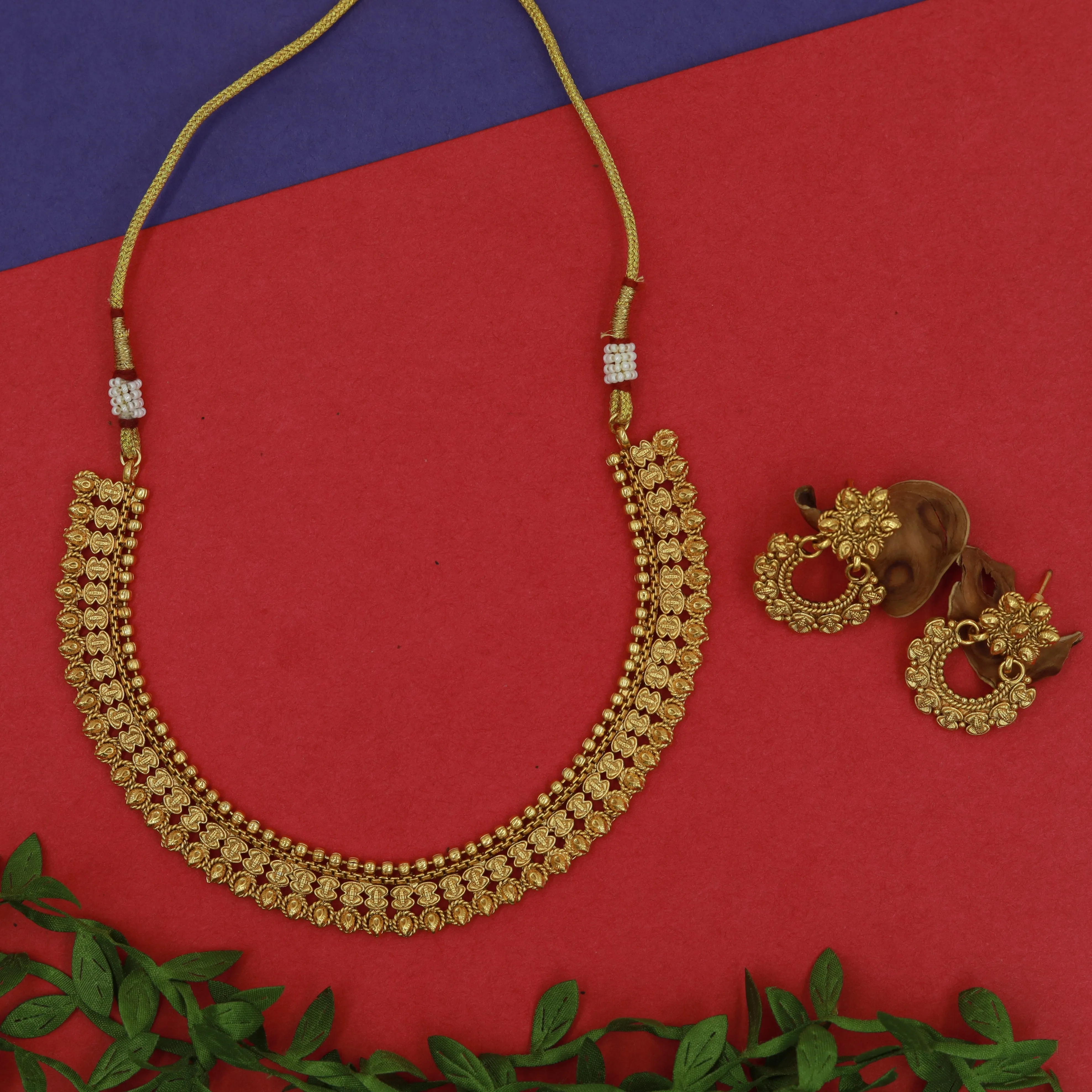 Gold Look Necklace Set 15040-33