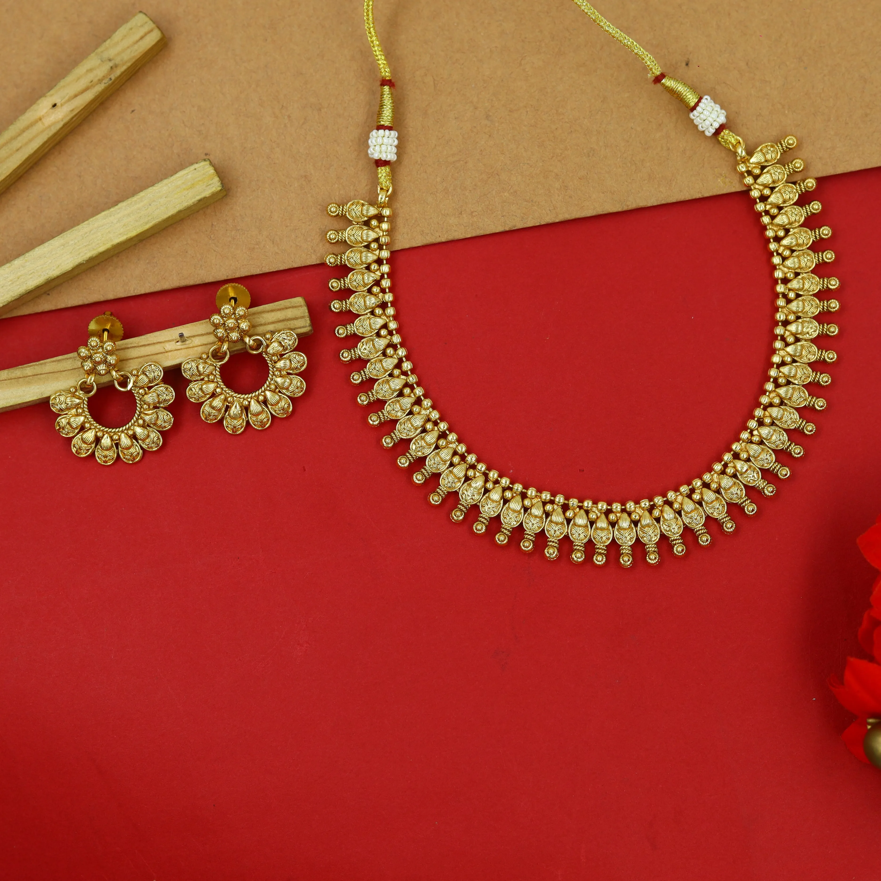 Gold Look Necklace Set 15044-33