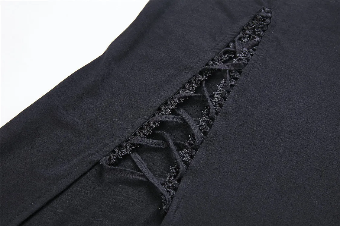 Holloween gothic slit hem witch sleeve hooded dress DW200