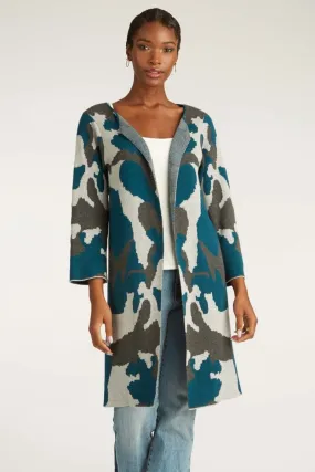 Ink Blot Swing Coat in Water Mix