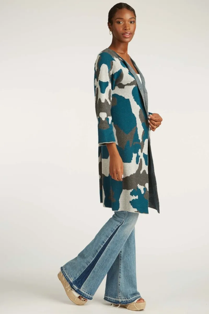 Ink Blot Swing Coat in Water Mix