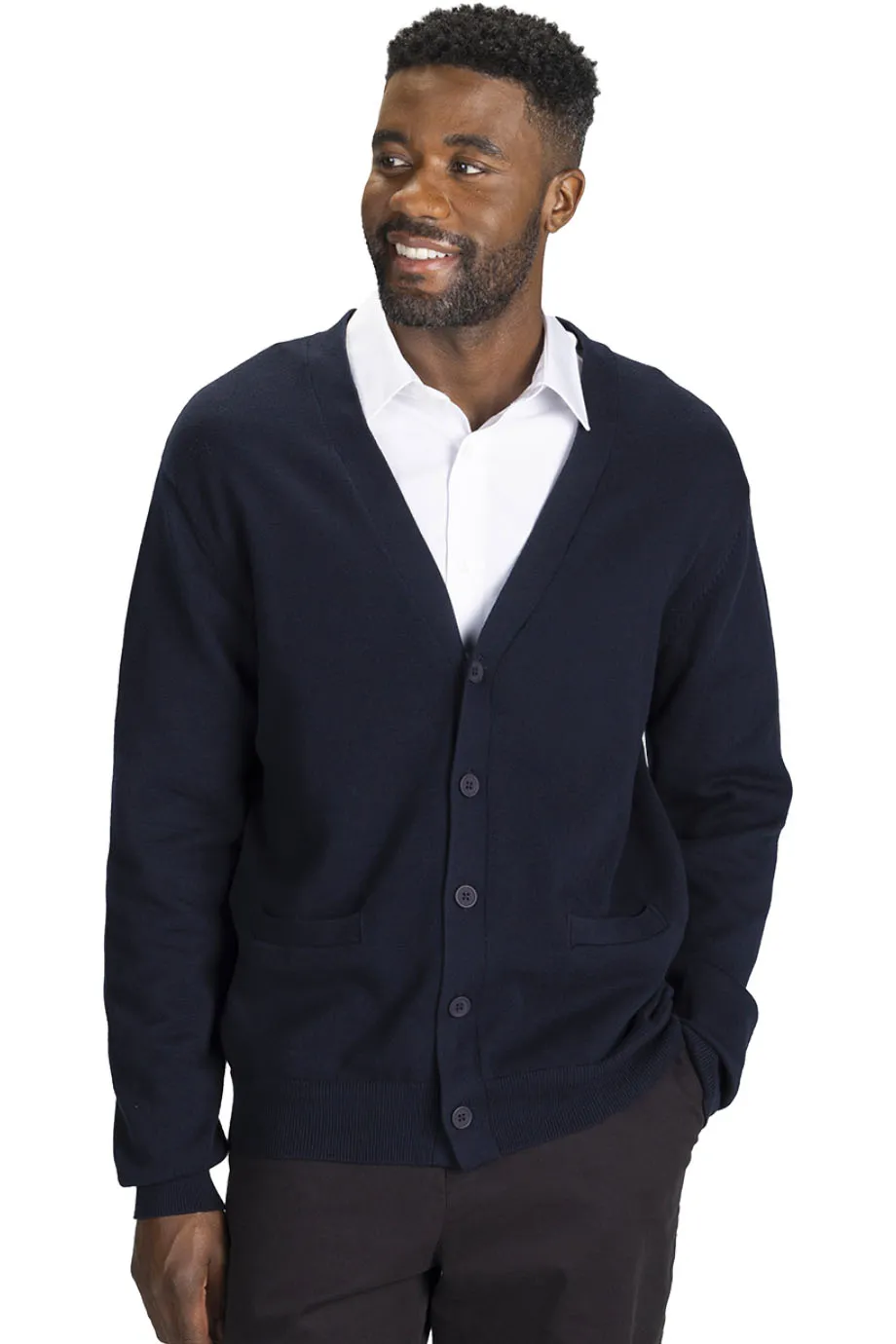 JERSEY KNIT COTTON CARDIGAN WITH DPW LOGO