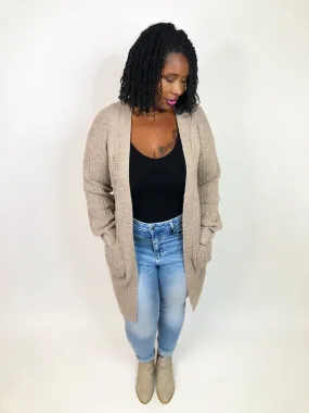 #K755 Cords Of Love Cardigan (Taupe)