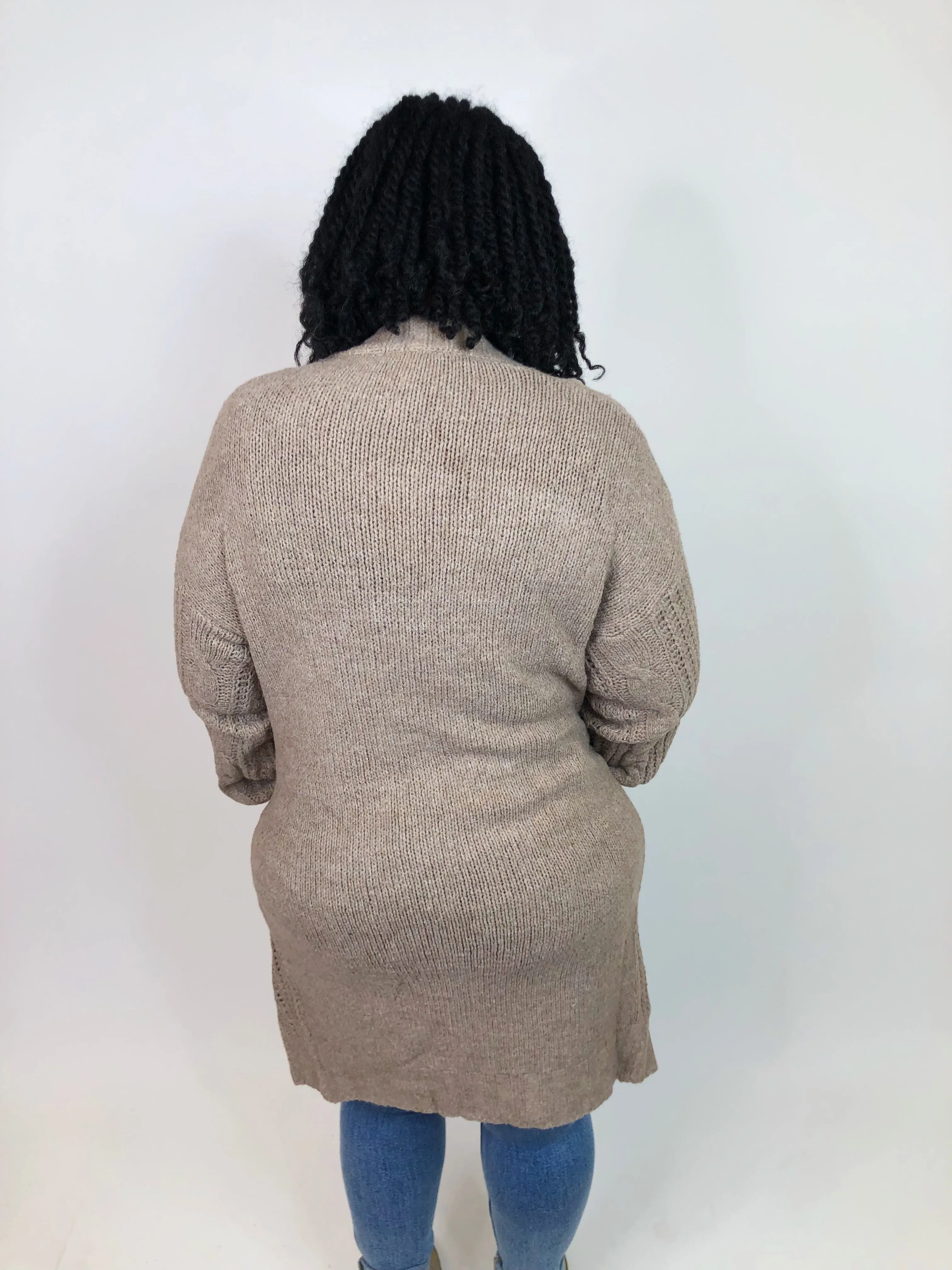 #K755 Cords Of Love Cardigan (Taupe)