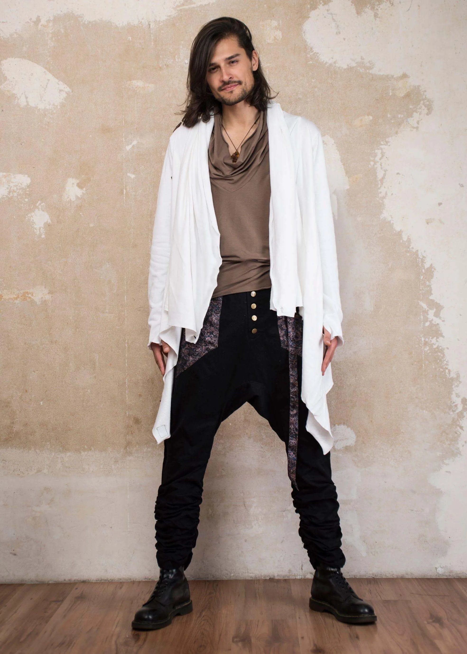 KENOBI White - Elegant Jedi Style Hoodie Cardigan For Men