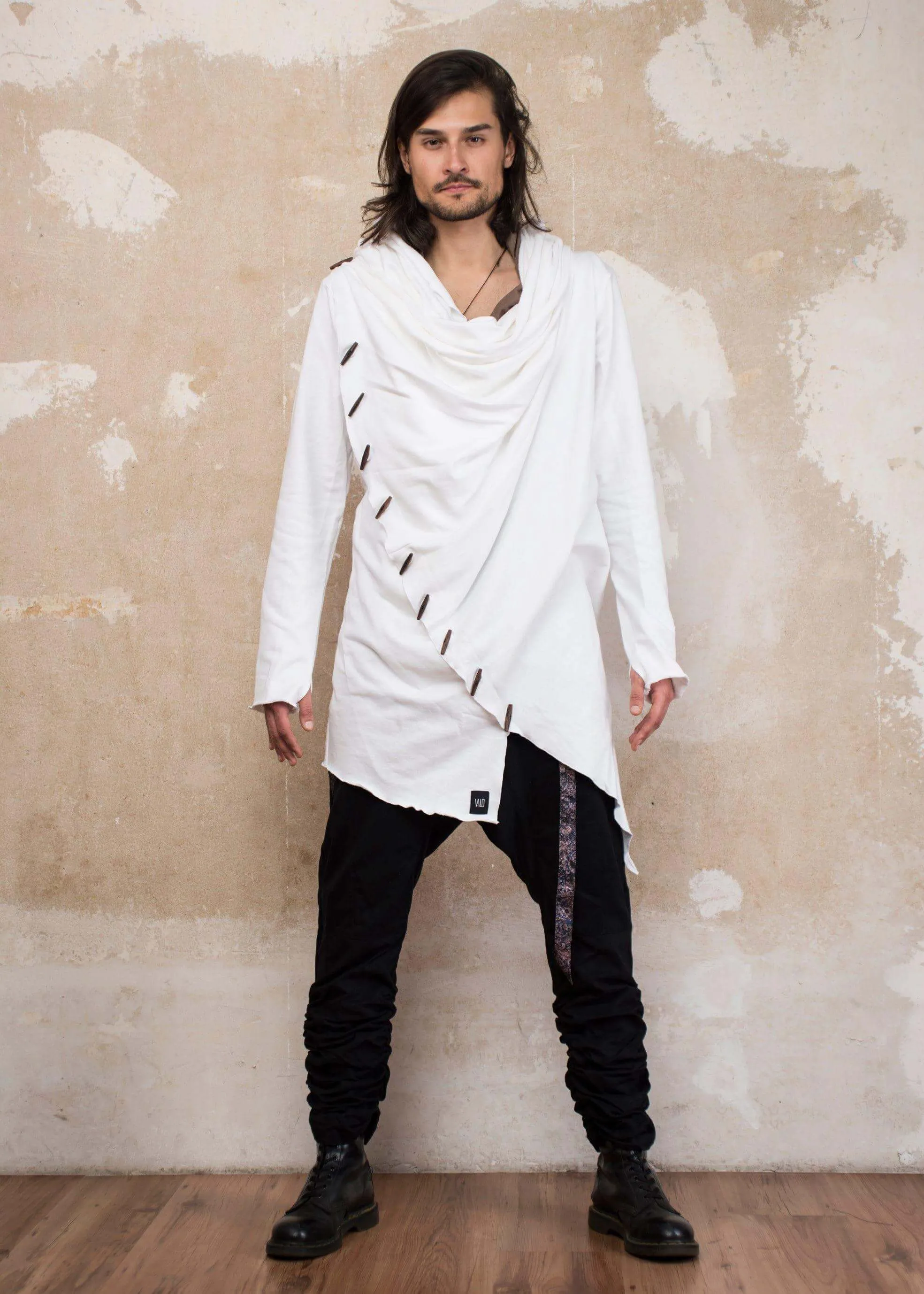 KENOBI White - Elegant Jedi Style Hoodie Cardigan For Men