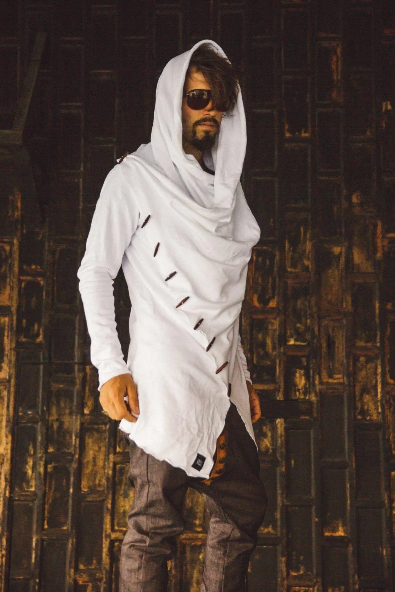 KENOBI White - Elegant Jedi Style Hoodie Cardigan For Men
