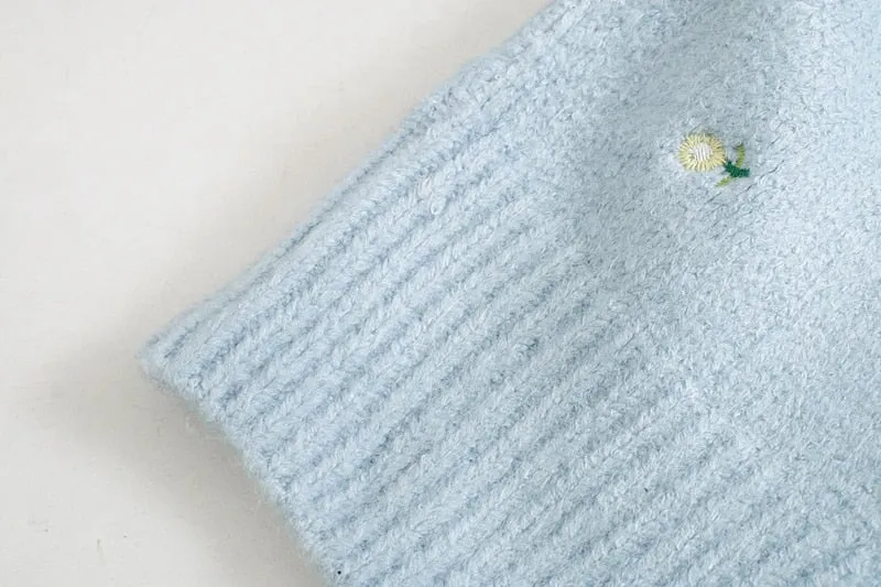 KNIT CARDIGAN WITH FLORAL EMBROIDERY