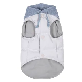 Knit Hooded Down Vest - Blue