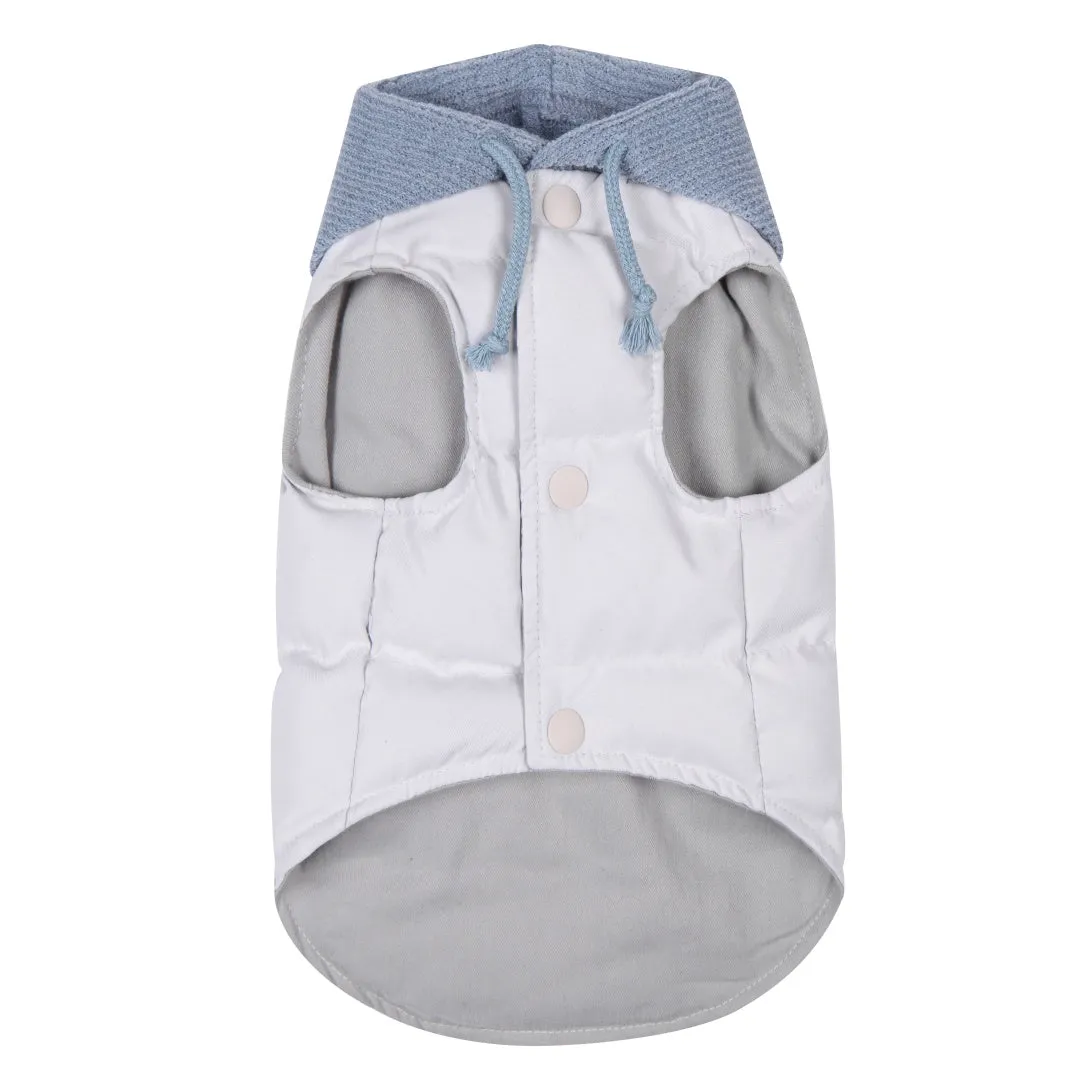 Knit Hooded Down Vest - Blue