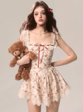 Lace Floral Rose Dress Cami French Soul
