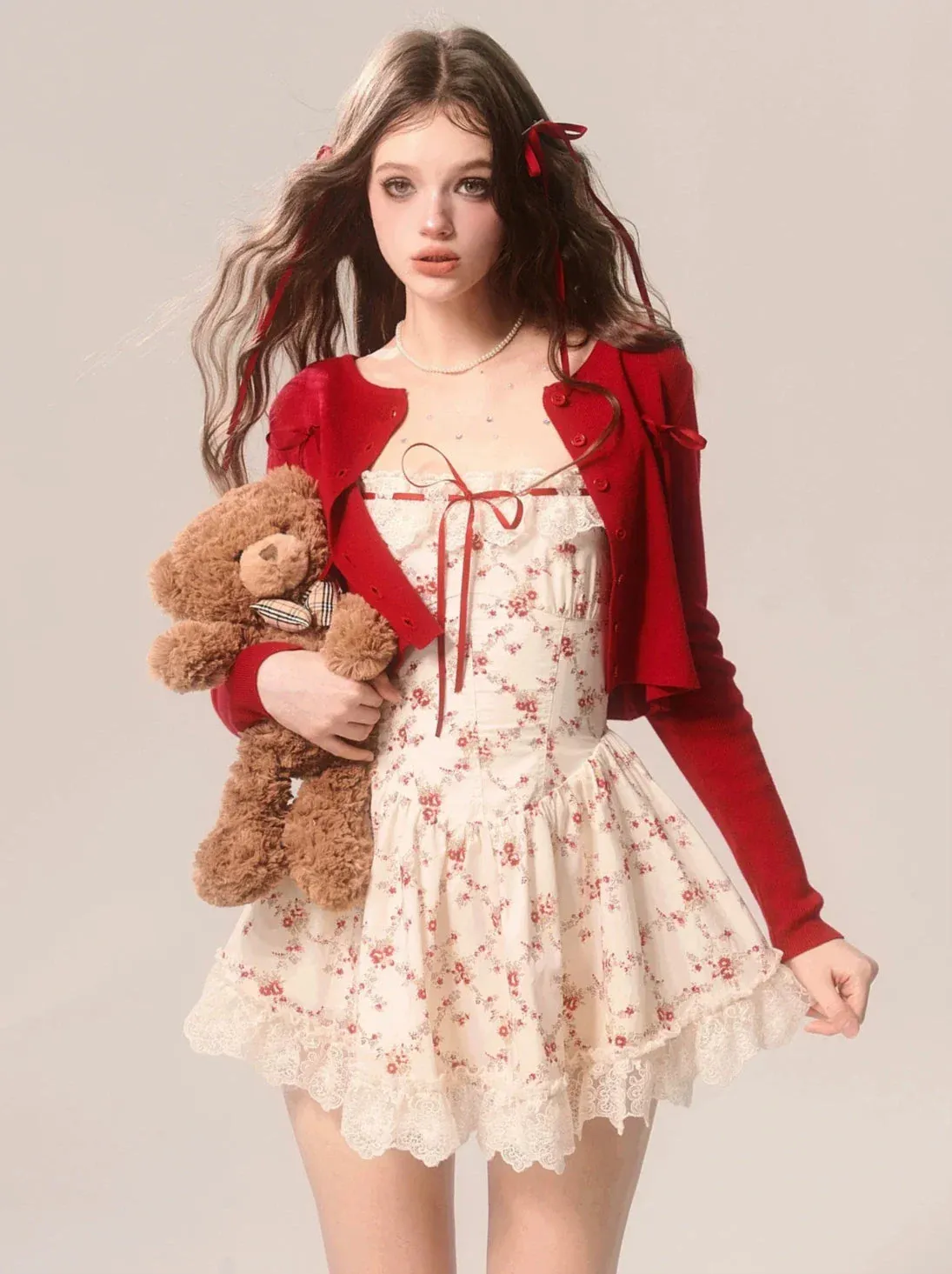Lace Floral Rose Dress Cami French Soul