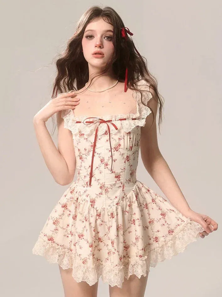 Lace Floral Rose Dress Cami French Soul