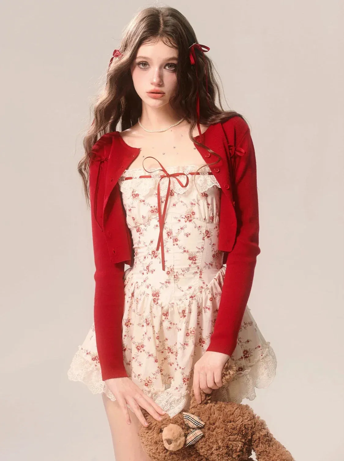 Lace Floral Rose Dress Cami French Soul