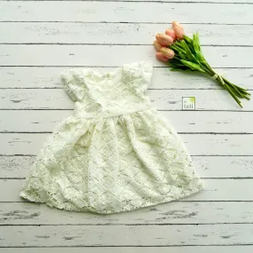 Lotus Dress in Oblong Floral Cotton Lace