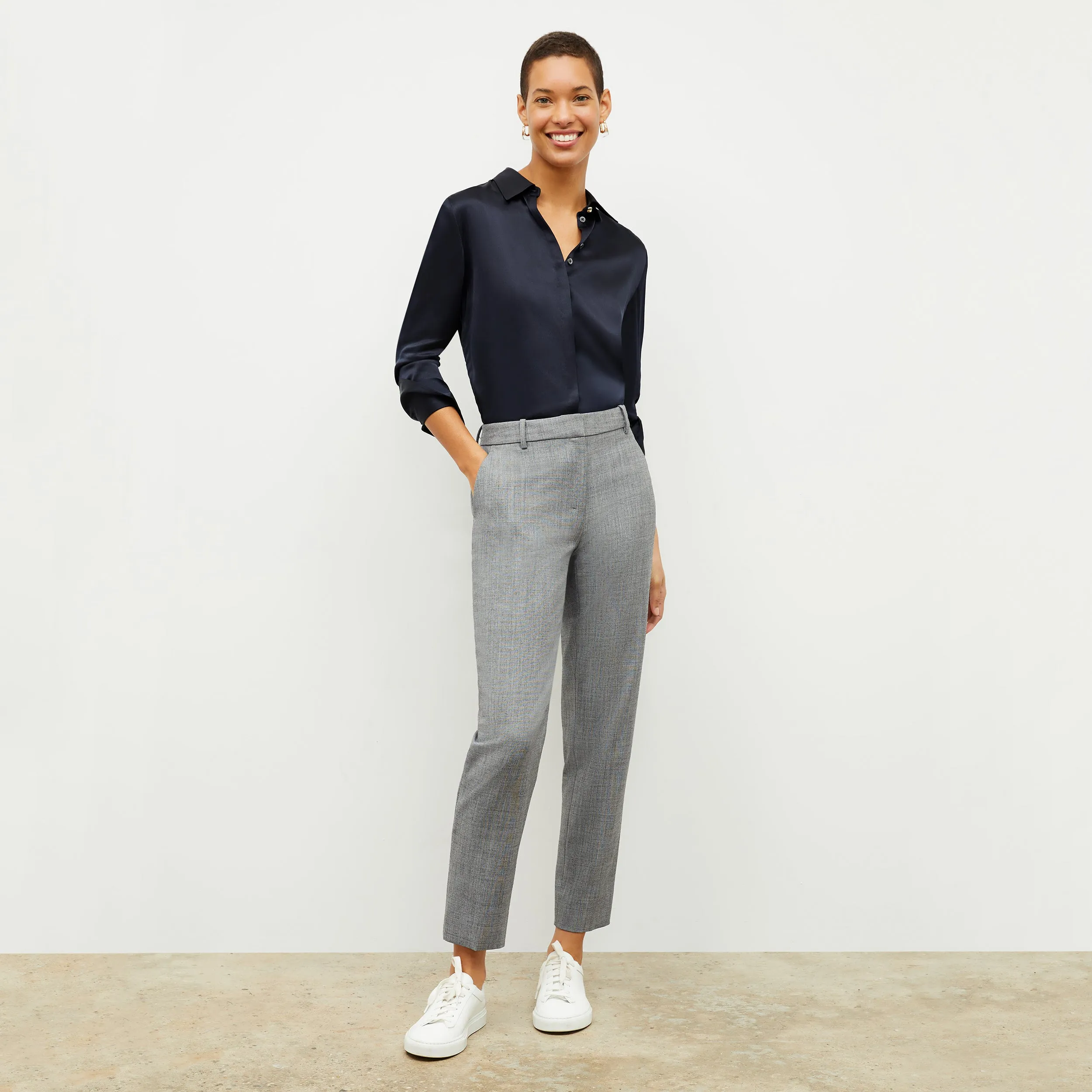 Mejia Pant - Sharkskin :: Black / White