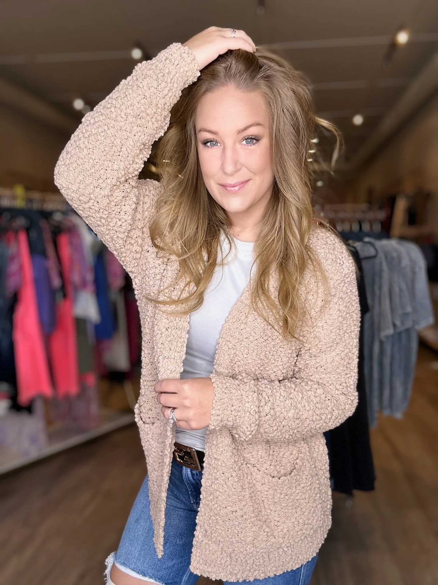 Mocha Popcorn Sweater Cardigan