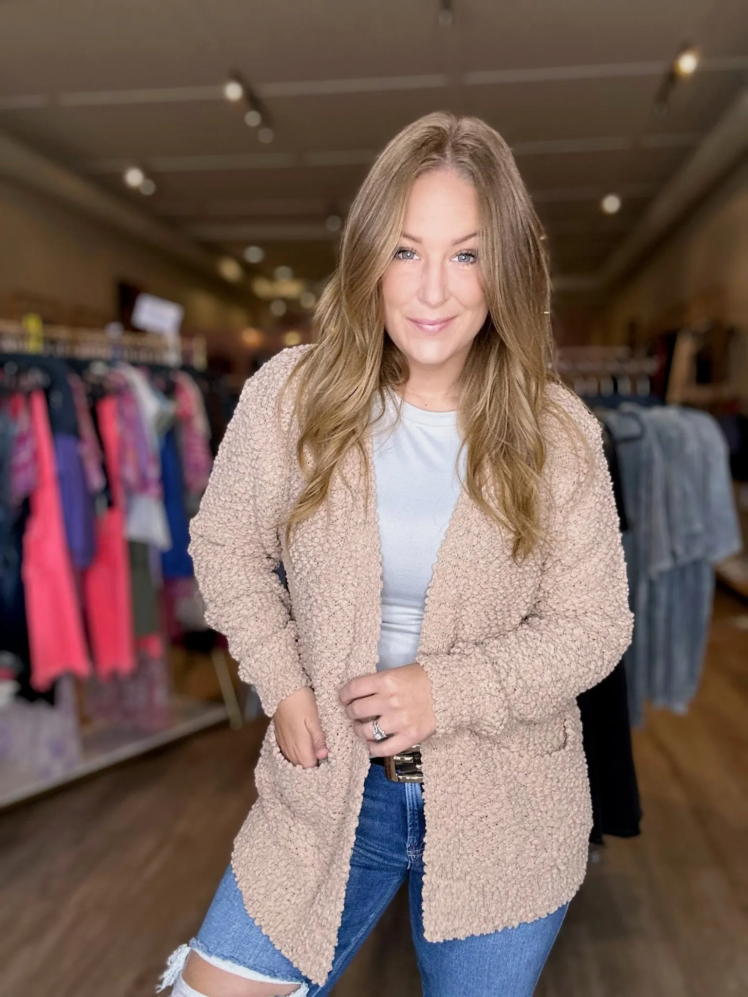 Mocha Popcorn Sweater Cardigan