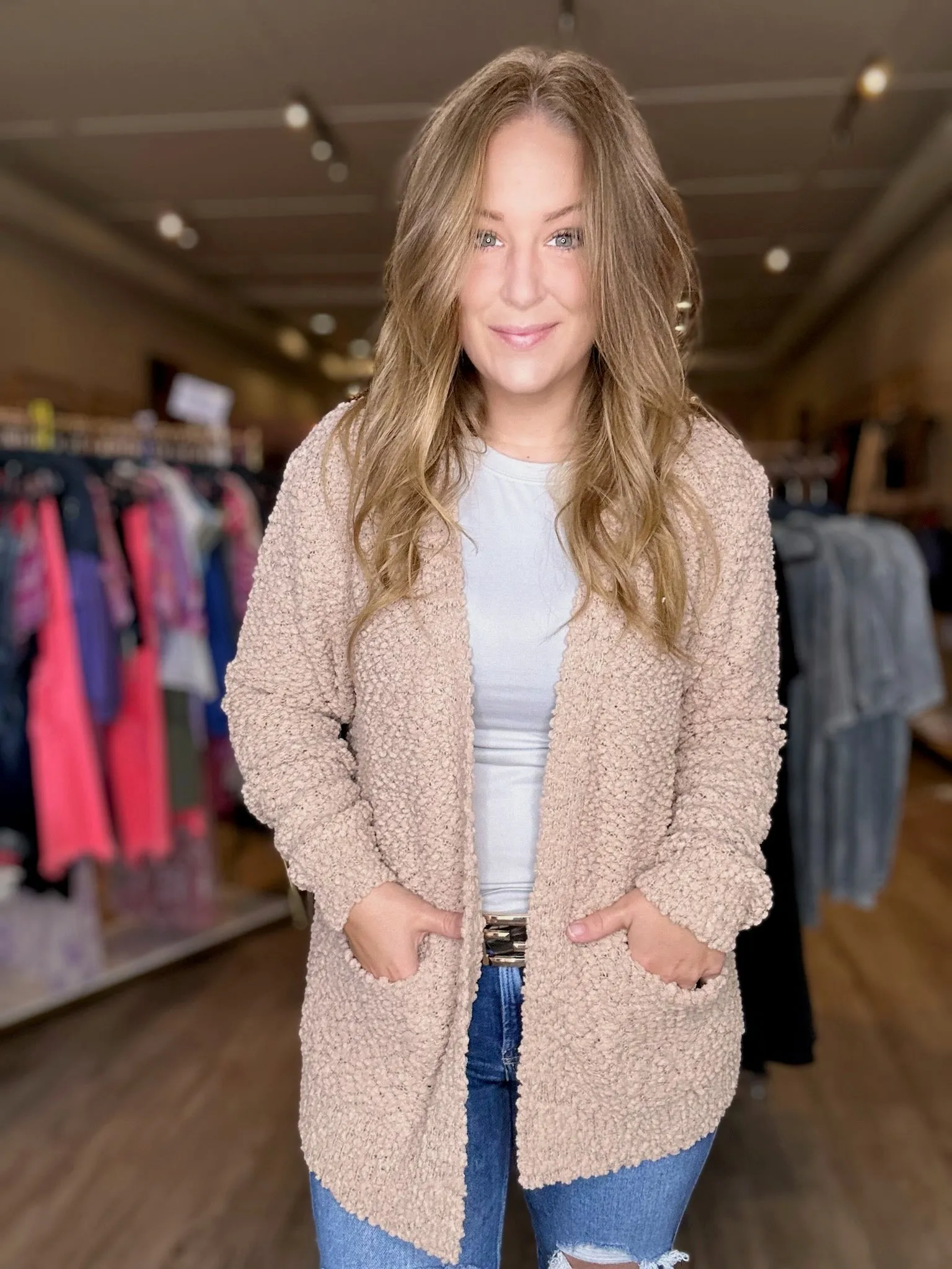 Mocha Popcorn Sweater Cardigan