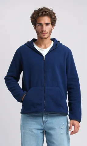 O201933 - Long Sleeves Regular Zipped Hoodie - Navy Blue
