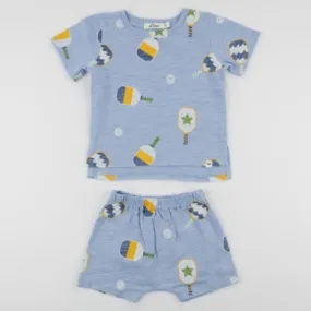 Pickleball Raw Edge Tee Short Set
