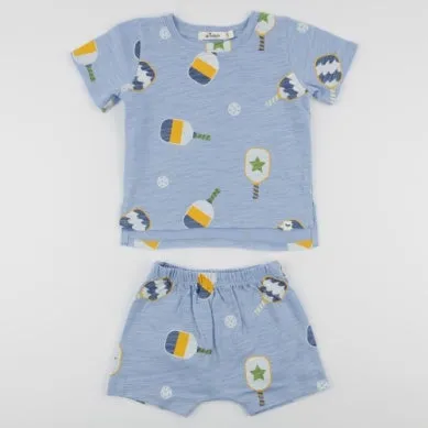 Pickleball Raw Edge Tee Short Set