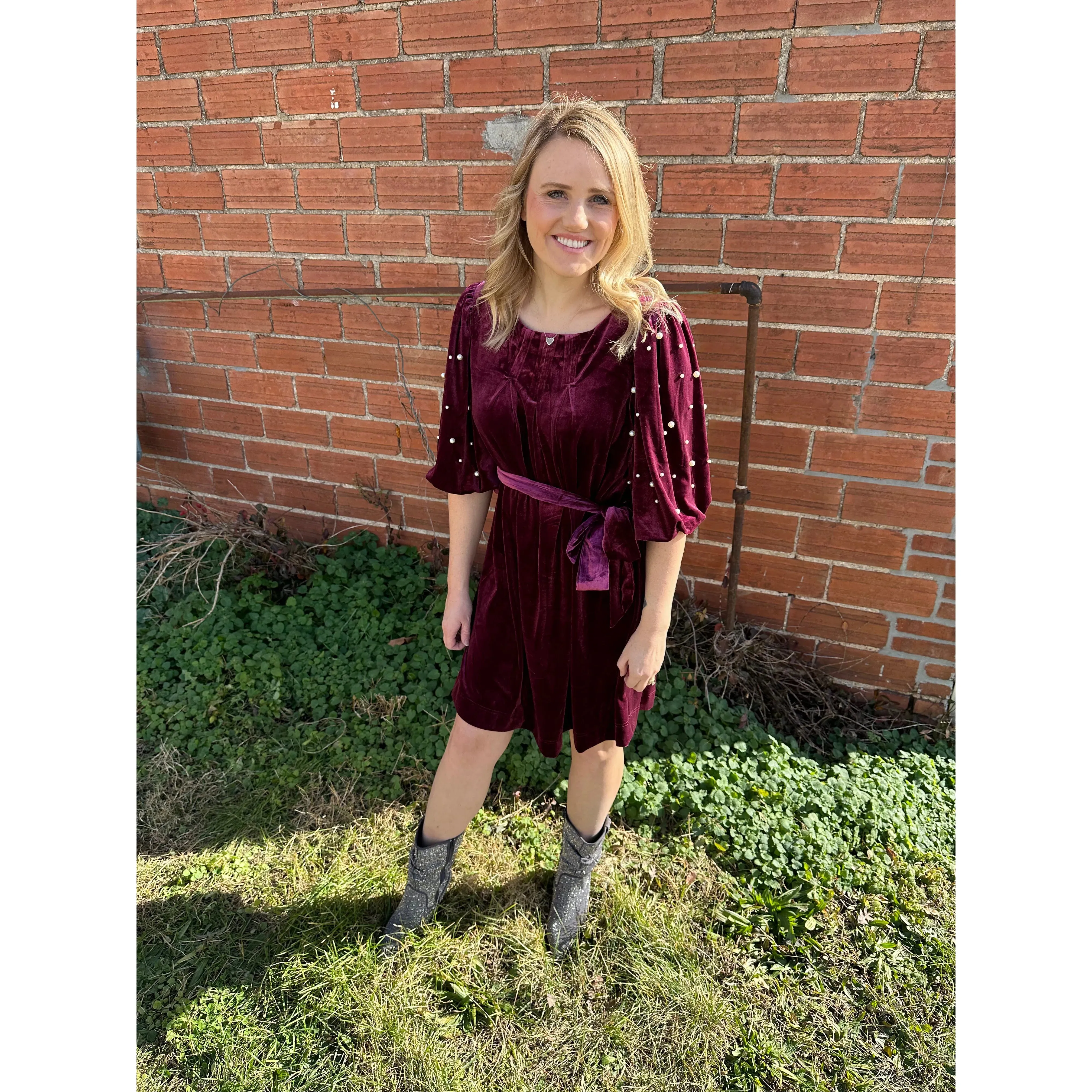 Plum in Pearls   Dress