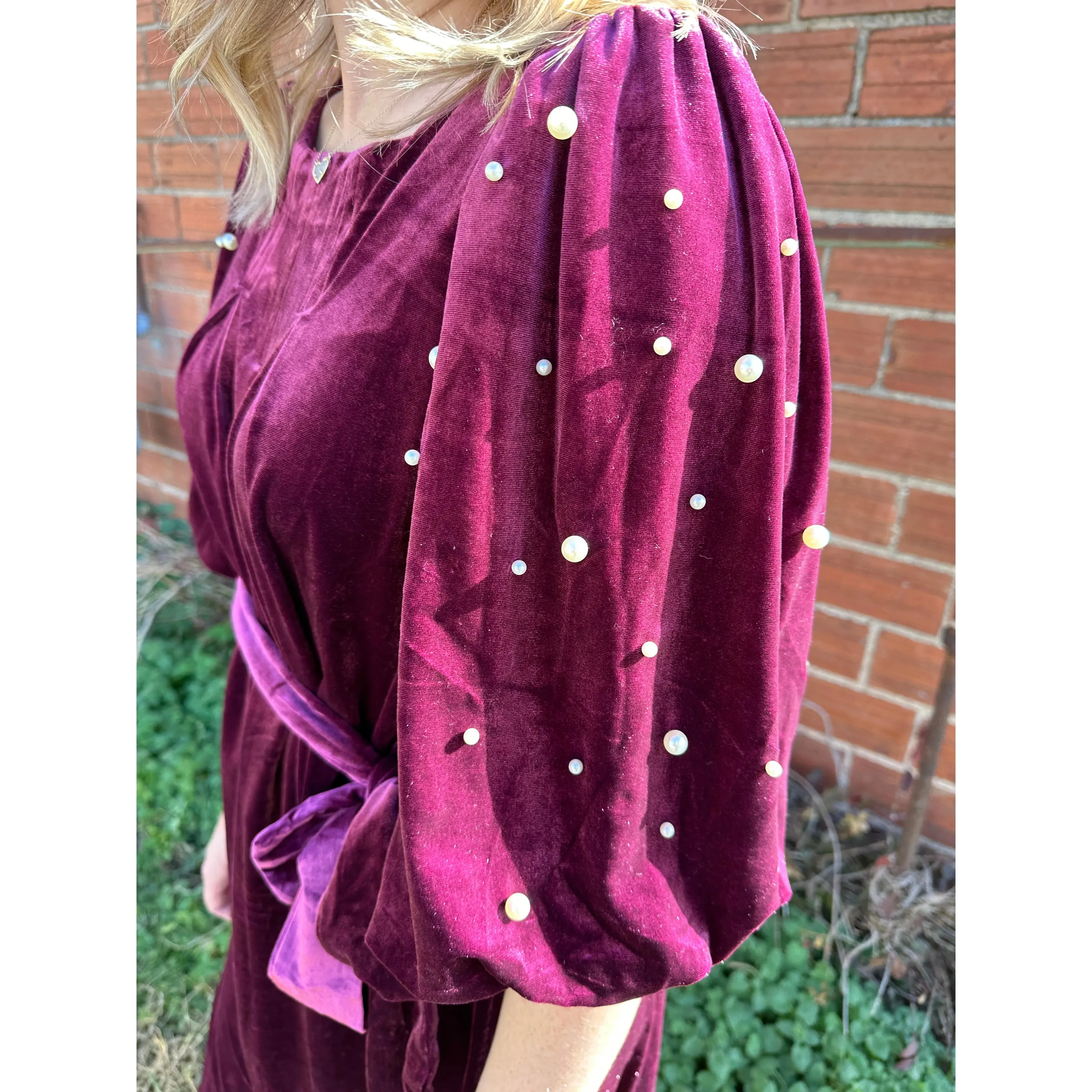 Plum in Pearls   Dress