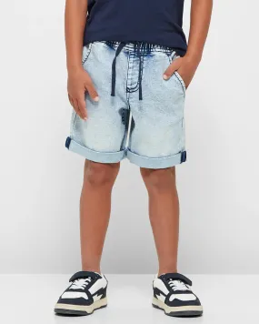 popular  Pull On Denim Shorts - Light Wash