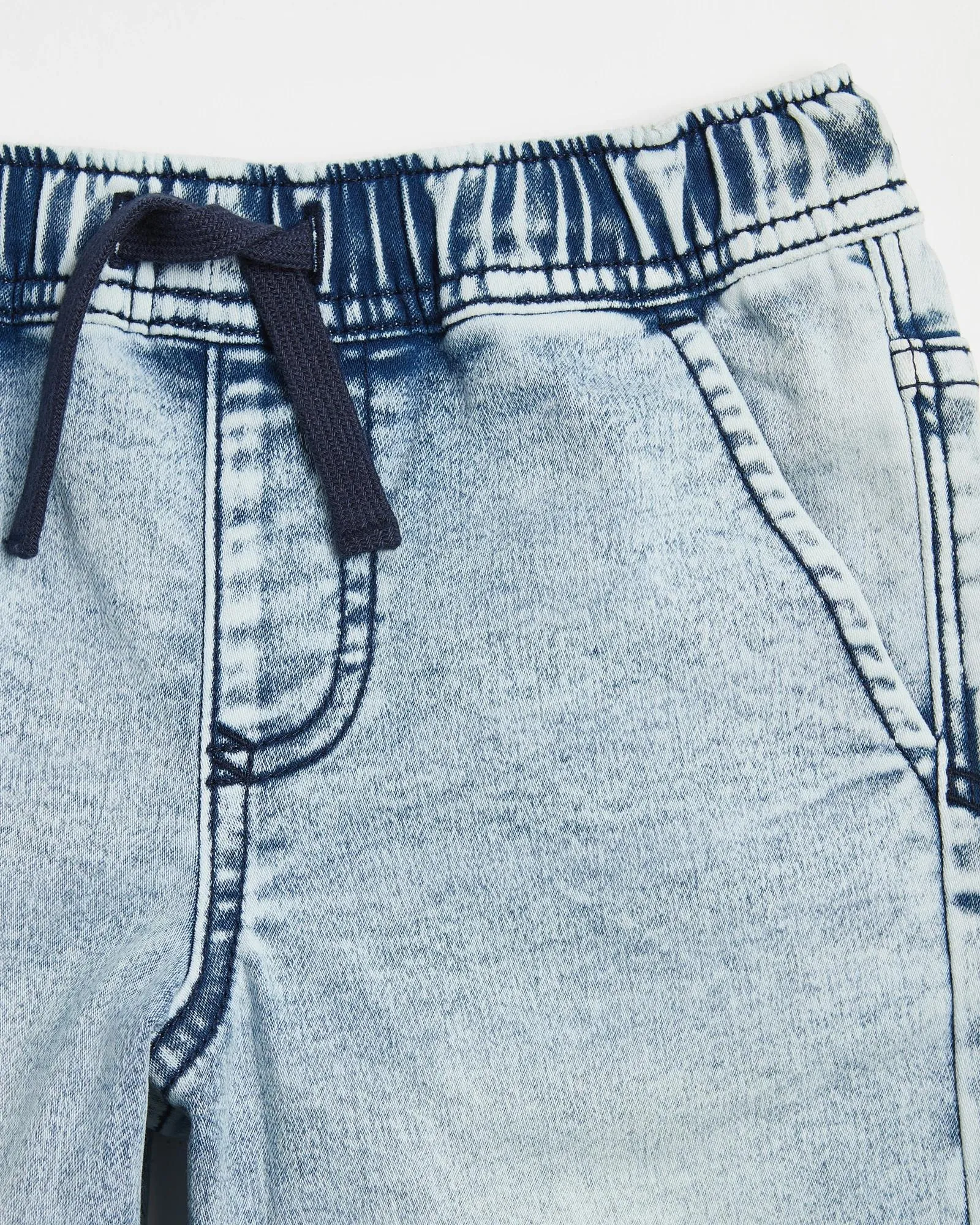 popular  Pull On Denim Shorts - Light Wash