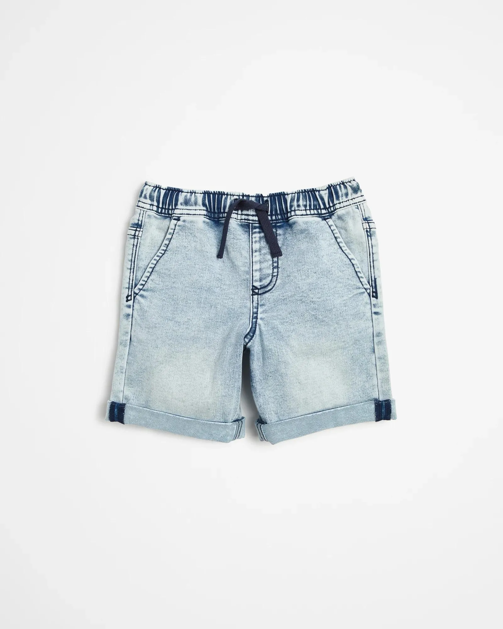 popular  Pull On Denim Shorts - Light Wash