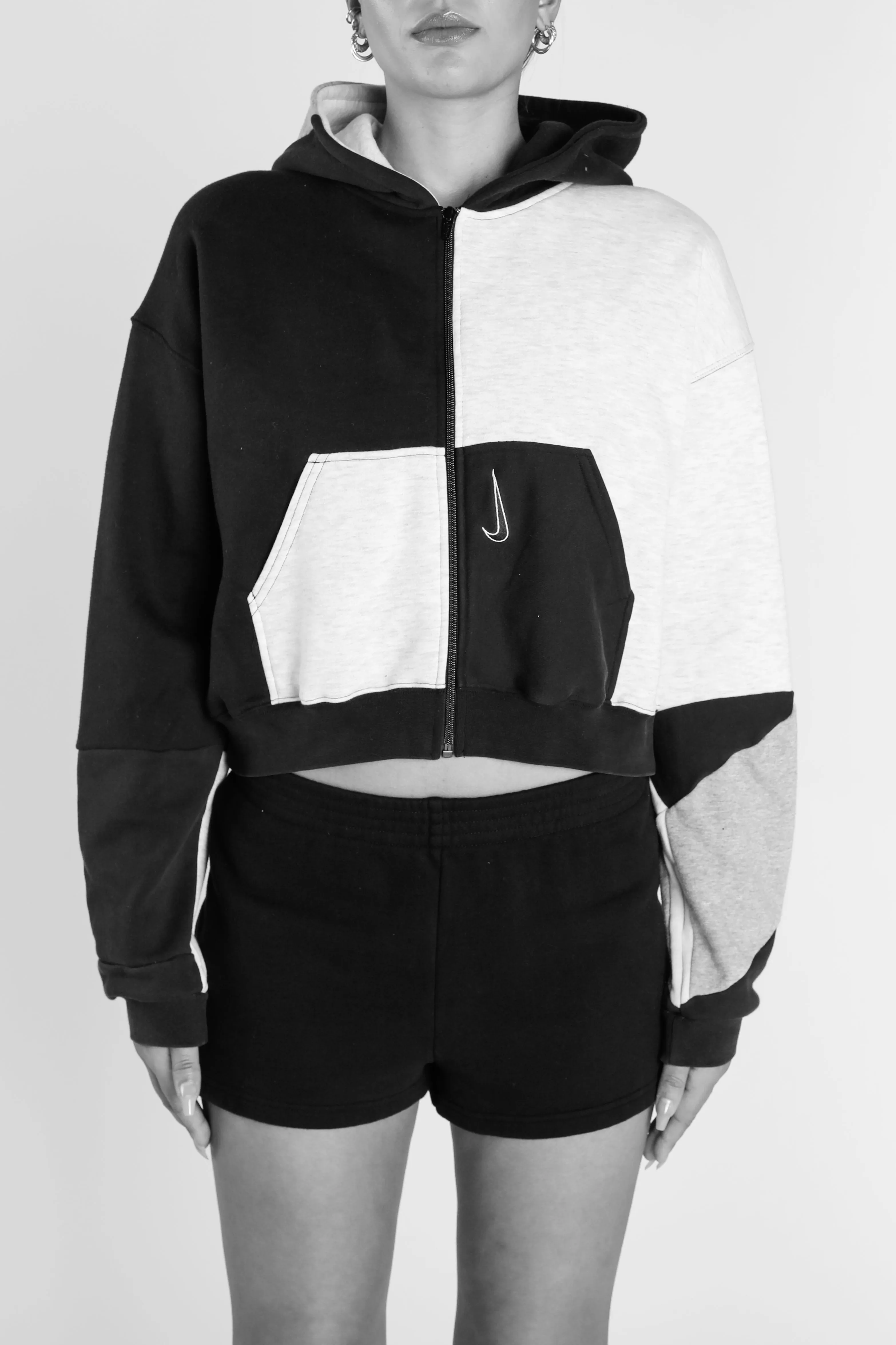 Rework Adidas Crop Zip Hoodie - XL