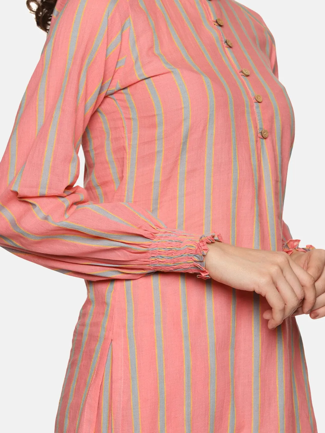 'Roseanne' Peach striped sustainable co-ord set