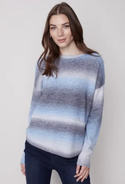Round Hem Sweater with Scarf