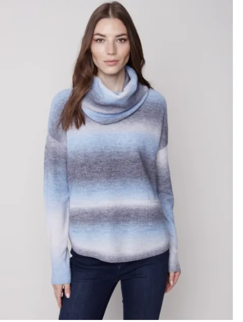 Round Hem Sweater with Scarf