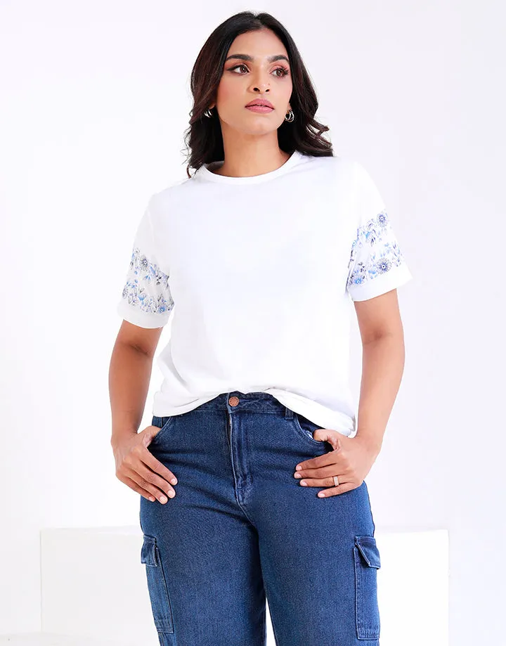 Round Neck T-Shirt with Sublimation Print