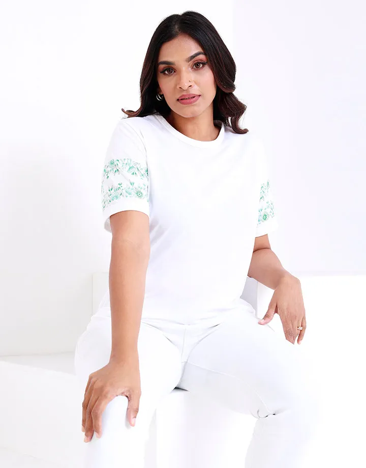 Round Neck T-Shirt with Sublimation Print