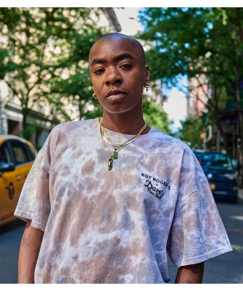 Roy Roger’s X Dave’s New York Collab Jersey T-shirt - Grey Tie Dye