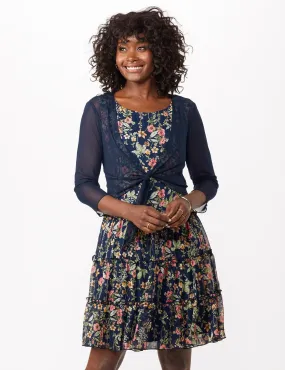 Sleeveless Ditsy Flounce Dress