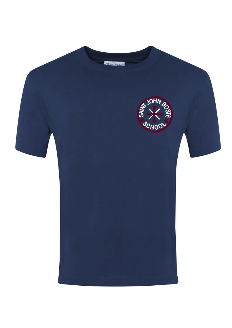 St John Boste R.C. Primary School Navy P.E. T-Shirt